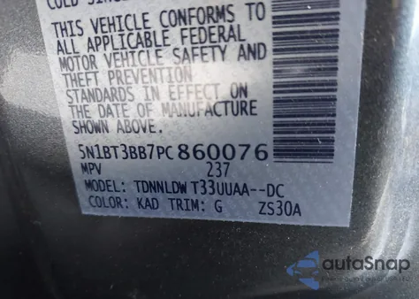 2023 Nissan Rogue Sv Intelligent Awd z USA, uszkodzony, nr VIN 5N1BT3BB7PC860076